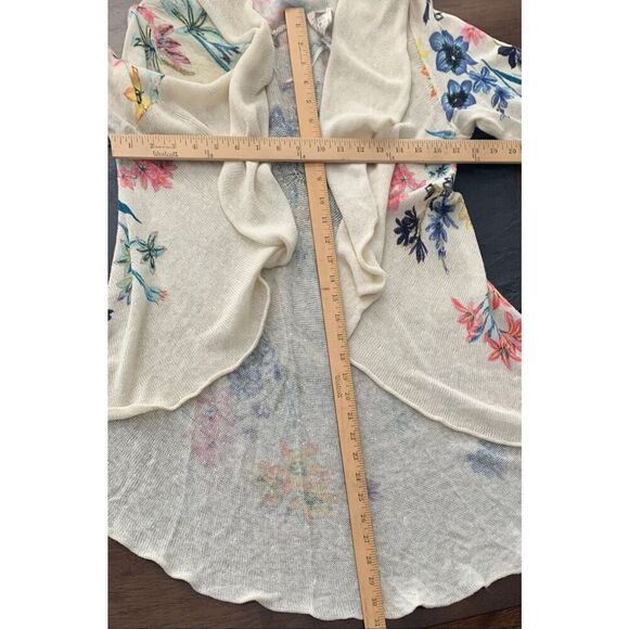Knitted & Knotted Fleur des Champs Anthropologie FLORAL OPEN Cardigan SWEATER sz - Picture 10 of 10